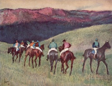 Caballos de carreras en un paisaje 1894 Edgar Degas Pinturas al óleo